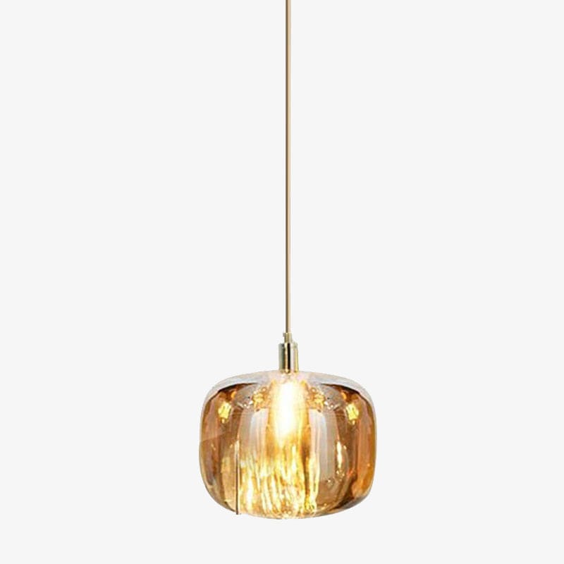 Suspension en verre design "Pomme Julye" | Marco Lucetti Ambre