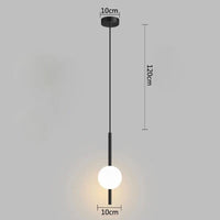 Suspension en verre en forme de boule | Marco Lucetti Noir 1 tête / Blanc froid