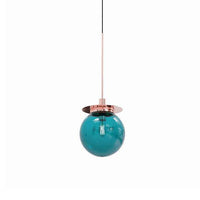 Suspension en verre et base dorée Moderna | Marco Lucetti 1 lampe - Bleu