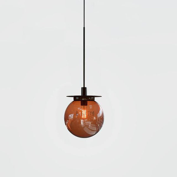 Suspension en verre et base dorée Moderna | Marco Lucetti 1 lampe - Orange