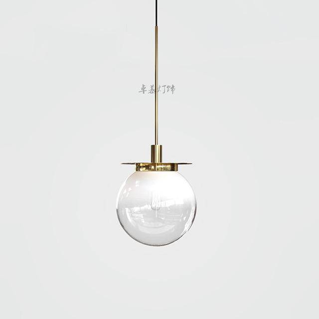Suspension en verre et base dorée Moderna | Marco Lucetti 1 lampe - Transparent