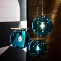 Suspension en verre et base dorée Moderna | Marco Lucetti