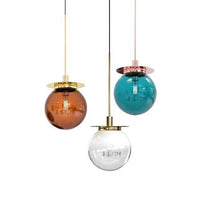 Suspension en verre et base dorée Moderna | Marco Lucetti 3 lampes - Multicolore