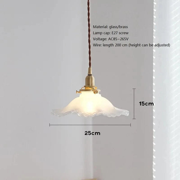 Suspension en verre et laiton de style nordique vintage décoratif | Marco Lucetti Titre par défaut