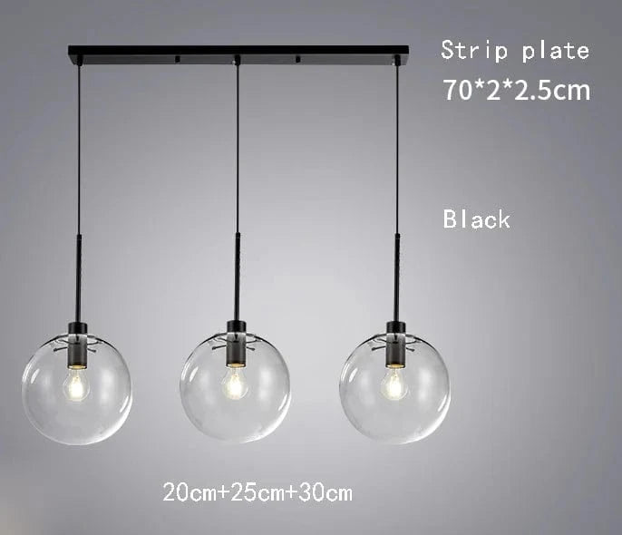 Suspension en verre et métal boules | Marco Lucetti B 3 têtes