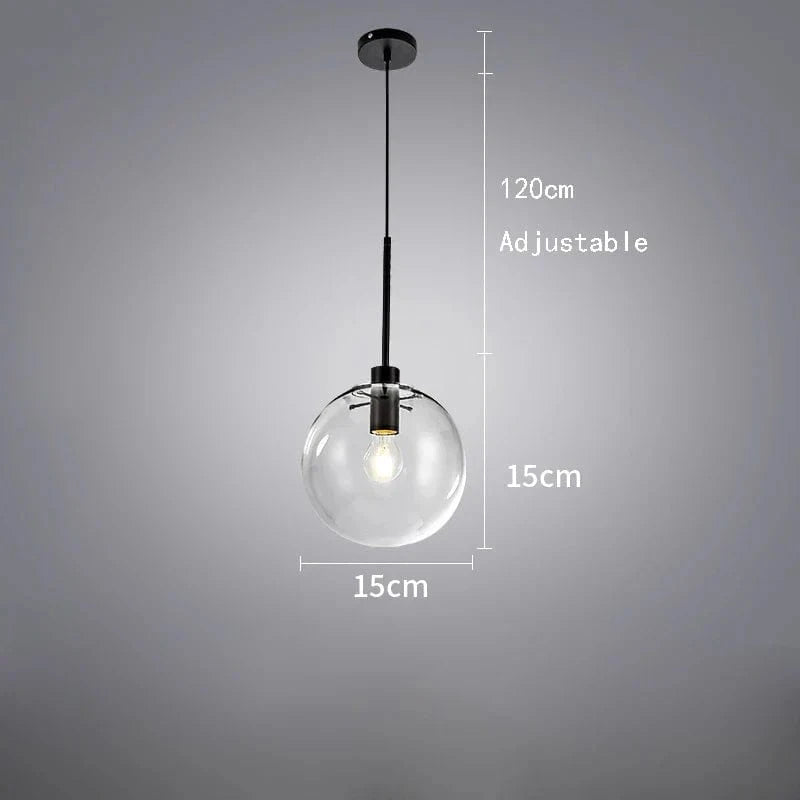 Suspension en verre et métal boules | Marco Lucetti Noir 15cm