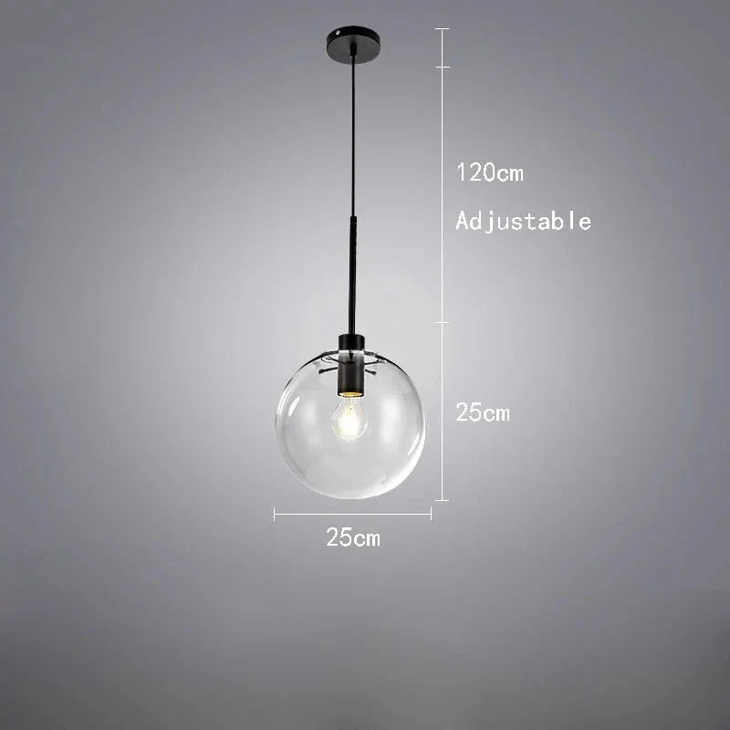 Suspension en verre et métal boules | Marco Lucetti Noir 25cm