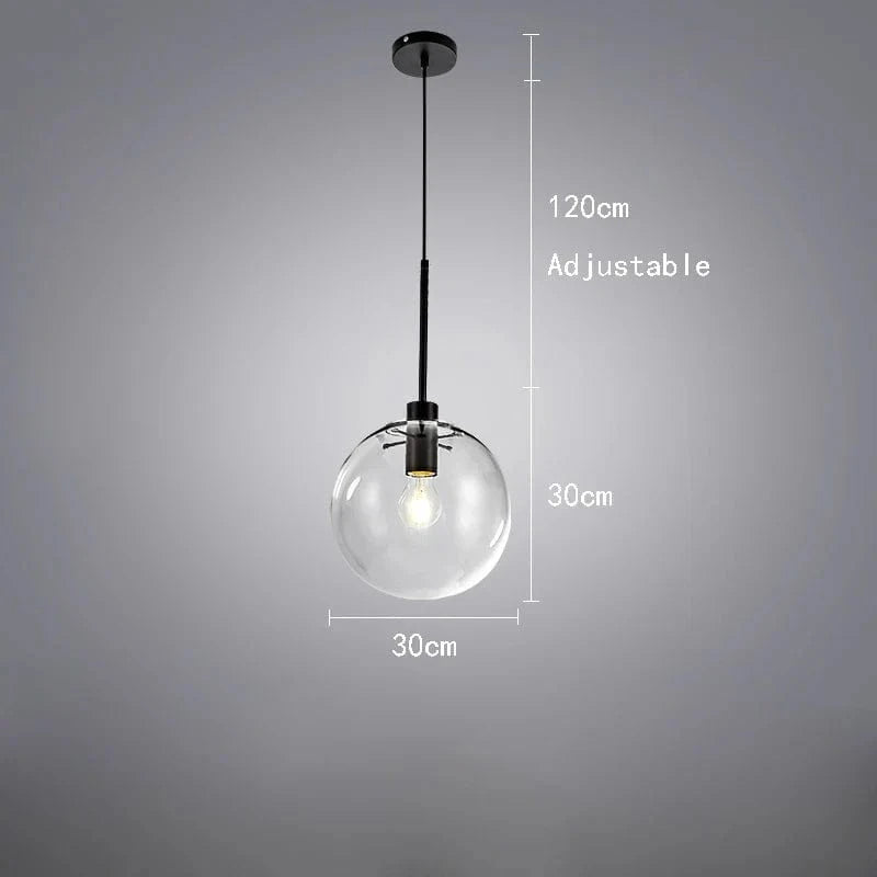 Suspension en verre et métal boules | Marco Lucetti Noir 30cm