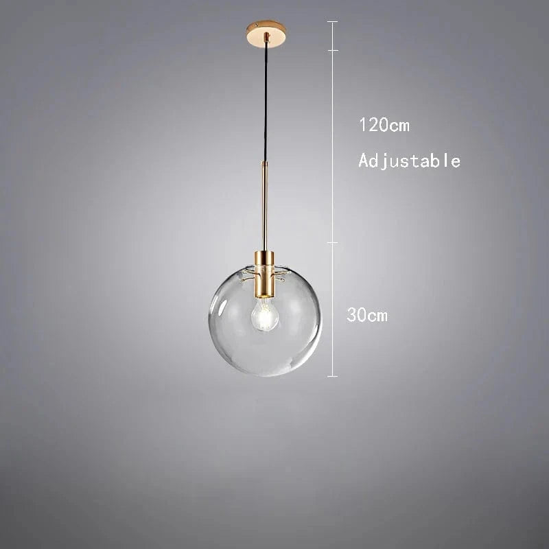 Suspension en verre et métal boules | Marco Lucetti Or 30cm