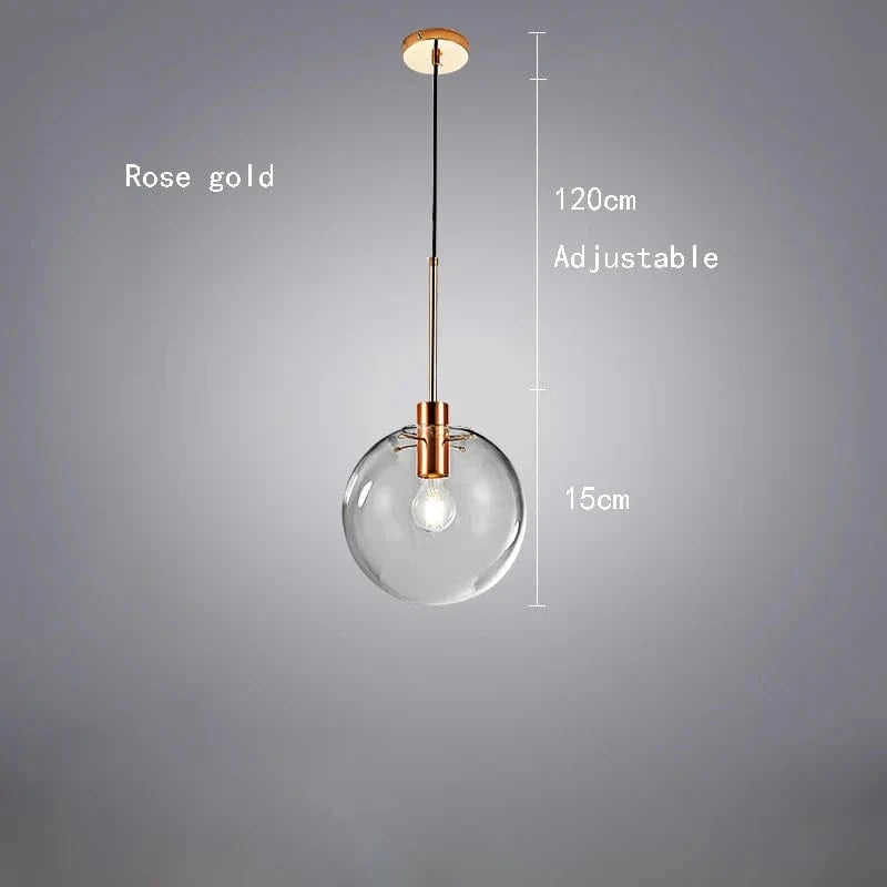 Suspension en verre et métal boules | Marco Lucetti Or rose 15cm