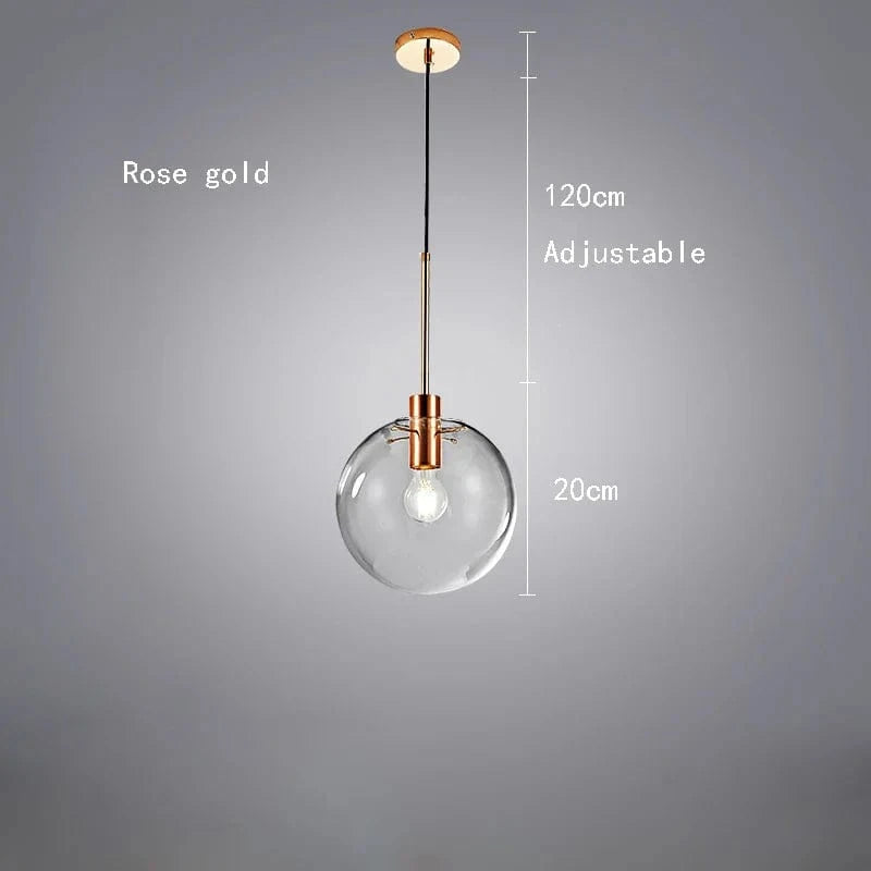 Suspension en verre et métal boules | Marco Lucetti Or rose 20cm