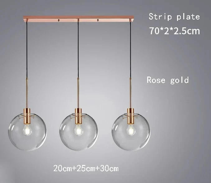 Suspension en verre et métal boules | Marco Lucetti Plaque à bandes B