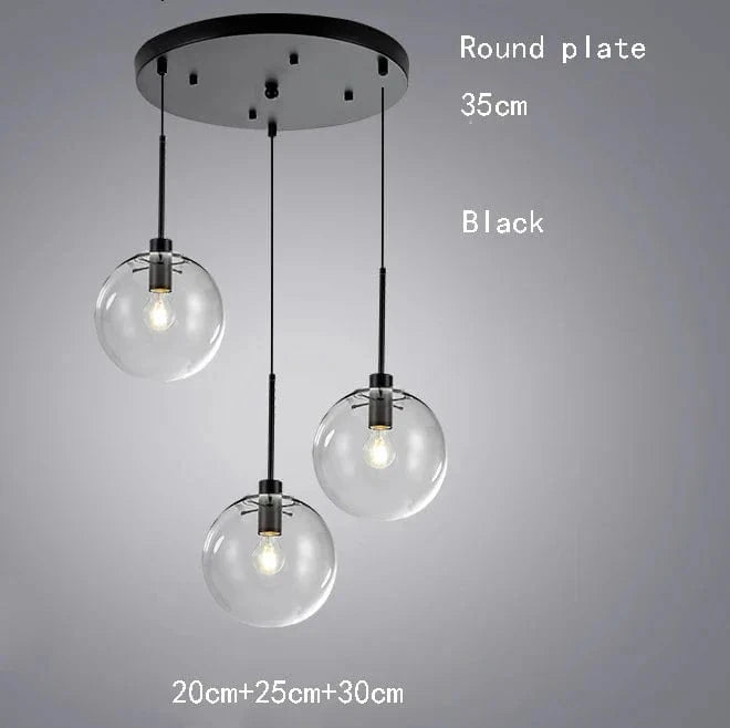 Suspension en verre et métal boules | Marco Lucetti Un 3 têtes