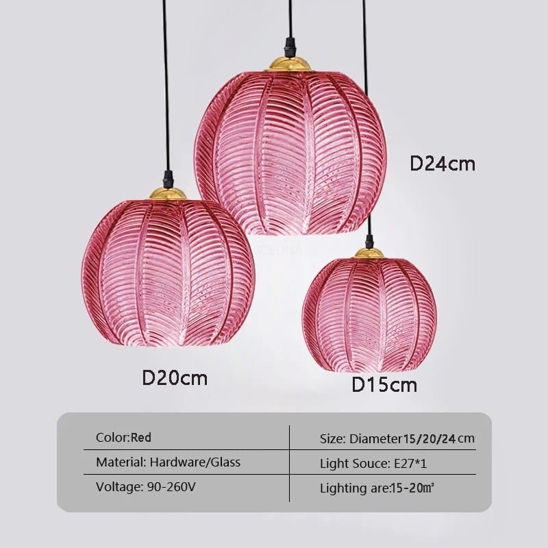 Suspension en verre Feuilles Vertes | Marco Lucetti LPL131 Violet 3H / Pas de bulle