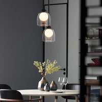 Suspension en verre fumé avec boule intégrée | Marco Lucetti