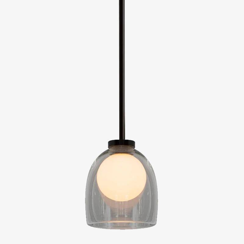 Suspension en verre fumé avec boule intégrée | Marco Lucetti