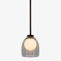 Suspension en verre fumé avec boule intégrée | Marco Lucetti