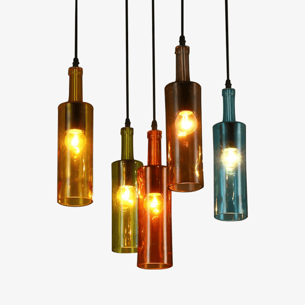 Suspension en verre fumé coloré "NovaCyl" | Marco Lucetti Rose