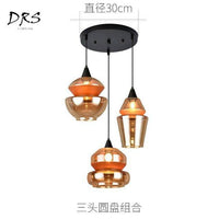 Suspension en verre fumé marron: Designs Variés | Marco Lucetti 3 lampes - Base ronde