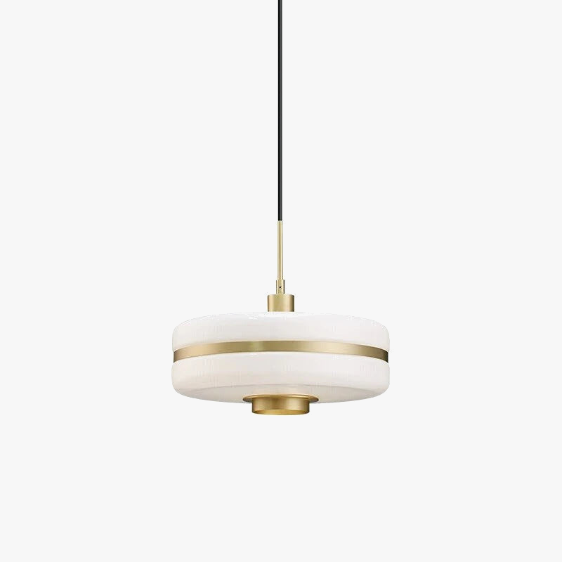 Suspension Dorée en Verre Laiteux