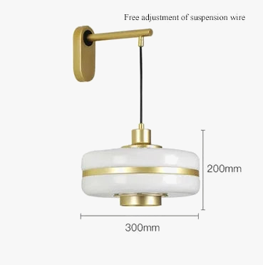 Suspension Dorée en Verre Laiteux