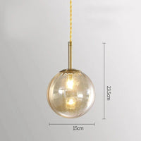 Suspension en verre LED au design moderne et épuré. | Marco Lucetti Ambre