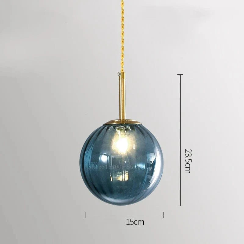 Suspension en verre LED au design moderne et épuré. | Marco Lucetti Bleu