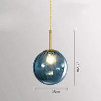 Suspension en verre LED au design moderne et épuré. | Marco Lucetti Bleu