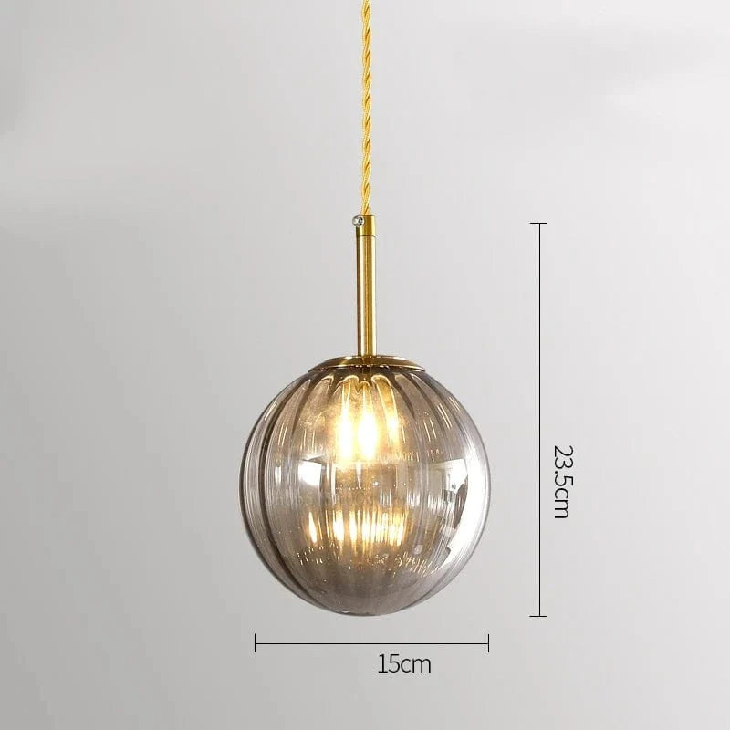 Suspension en verre LED au design moderne et épuré. | Marco Lucetti Gris fumée