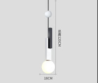 Suspension en verre LED nordique art moderne - Design créatif pour un intérieur élégant | Marco Lucetti Noir Blanc A