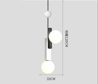 Suspension en verre LED nordique art moderne - Design créatif pour un intérieur élégant | Marco Lucetti Noir Blanc B