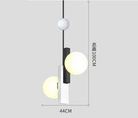 Suspension en verre LED nordique art moderne - Design créatif pour un intérieur élégant | Marco Lucetti Noir Blanc C