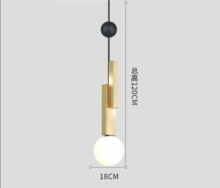 Suspension en verre LED nordique art moderne - Design créatif pour un intérieur élégant | Marco Lucetti Or A