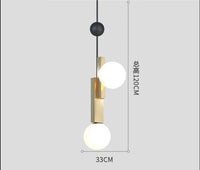 Suspension en verre LED nordique art moderne - Design créatif pour un intérieur élégant | Marco Lucetti Or B