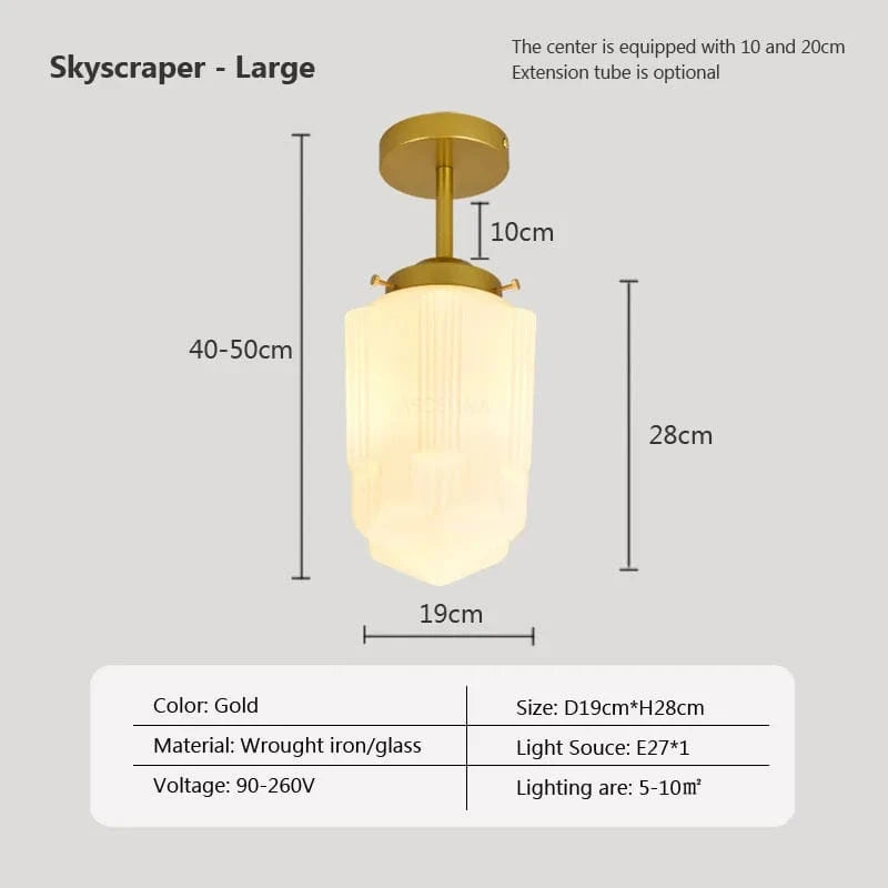 Suspension en verre LED Vintage | Marco Lucetti PL023G026 A Or / Blanc froid