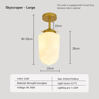 Suspension en verre LED Vintage | Marco Lucetti PL023G026 A Or / Blanc froid