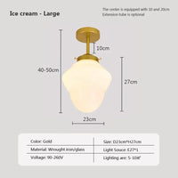 Suspension en verre LED Vintage | Marco Lucetti PL023G026 C Or / Blanc froid