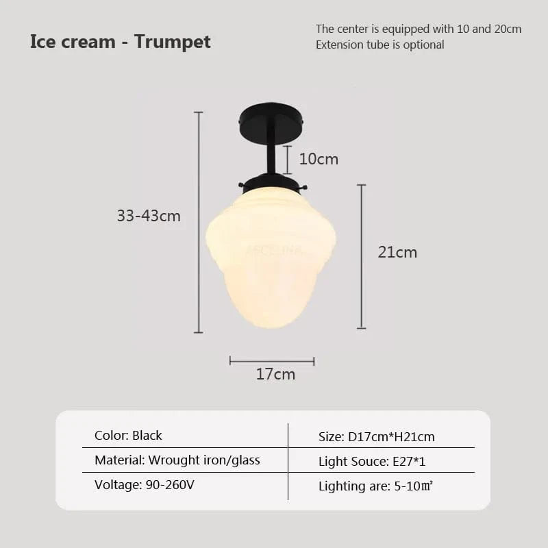 Suspension en verre LED Vintage | Marco Lucetti PL023G026 D Noir / Blanc froid
