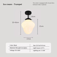 Suspension en verre LED Vintage | Marco Lucetti PL023G026 D Noir / Blanc froid