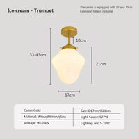 Suspension en verre LED Vintage | Marco Lucetti PL023G026 D Or / Blanc froid