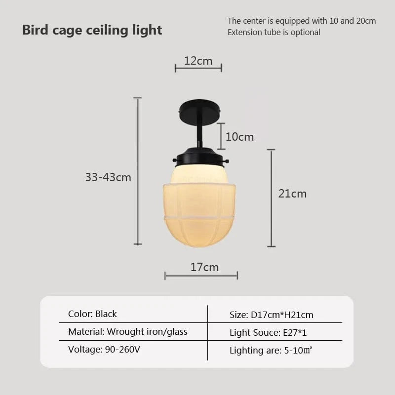 Suspension en verre LED Vintage | Marco Lucetti PL023G026 F Noir / Blanc froid