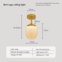 Suspension en verre LED Vintage | Marco Lucetti PL023G026 F Or / Blanc froid