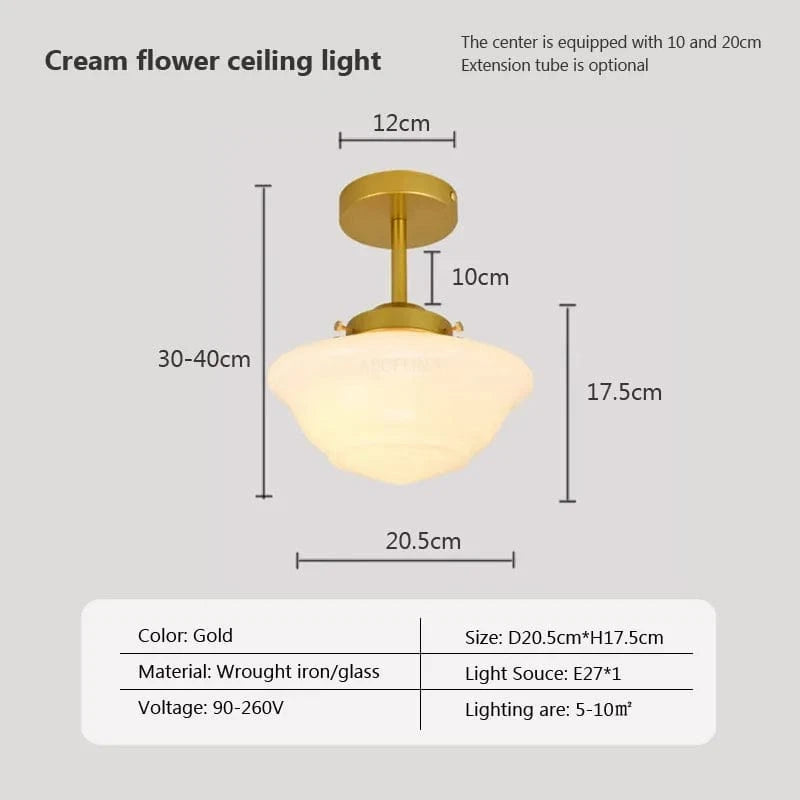 Suspension en verre LED Vintage | Marco Lucetti PL023G026 G Or / Blanc froid