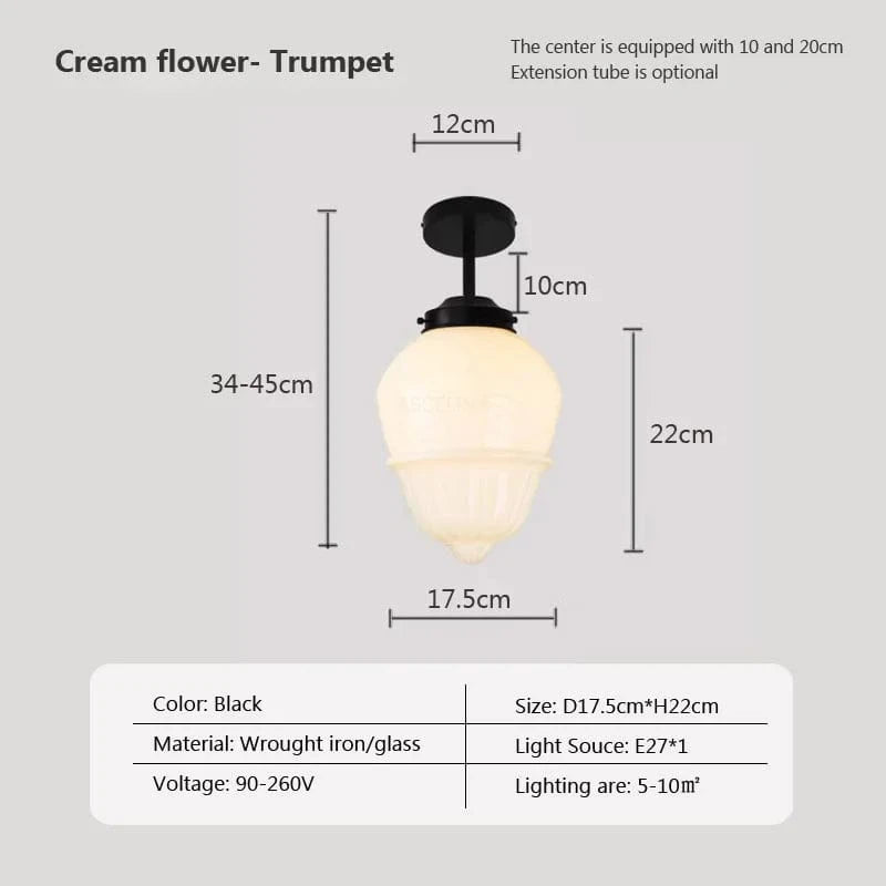 Suspension en verre LED Vintage | Marco Lucetti PL023G026 H Noir / Blanc froid