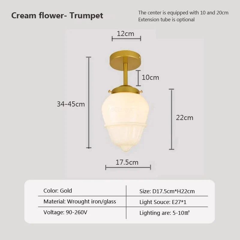 Suspension en verre LED Vintage | Marco Lucetti PL023G026 H Or / Blanc froid