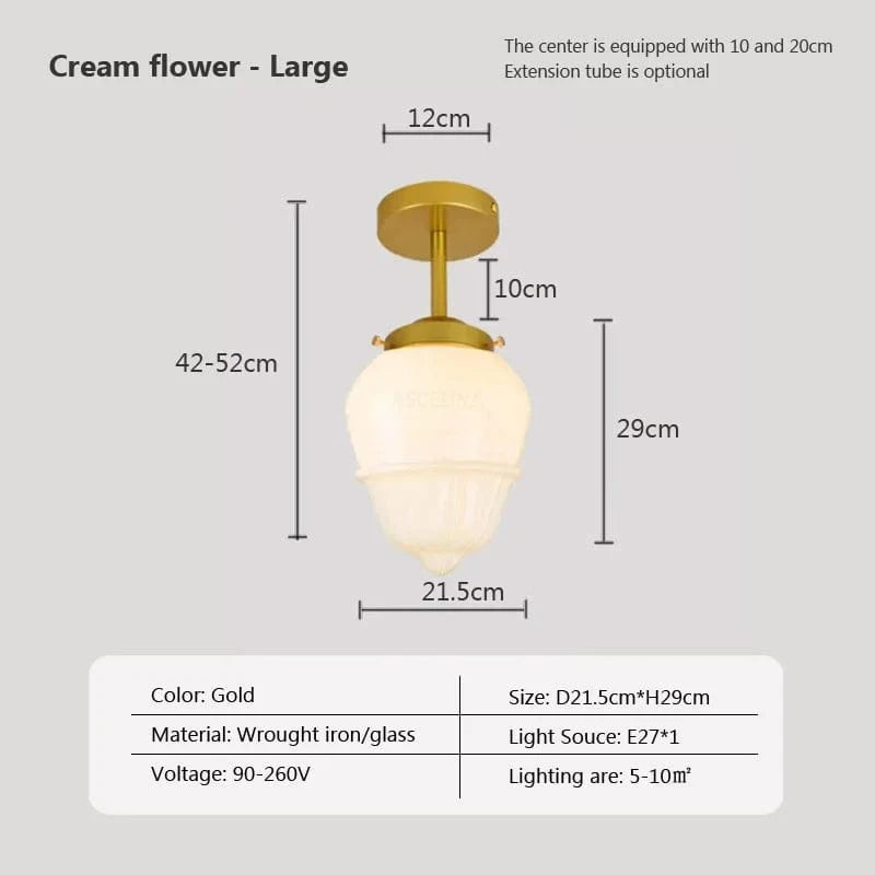 Suspension en verre LED Vintage | Marco Lucetti PL023G026 I Or / Blanc froid