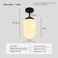 Suspension en verre LED Vintage | Marco Lucetti PL023G026A Noir / Blanc froid