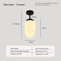 Suspension en verre LED Vintage | Marco Lucetti PL023G026B Noir / Blanc froid