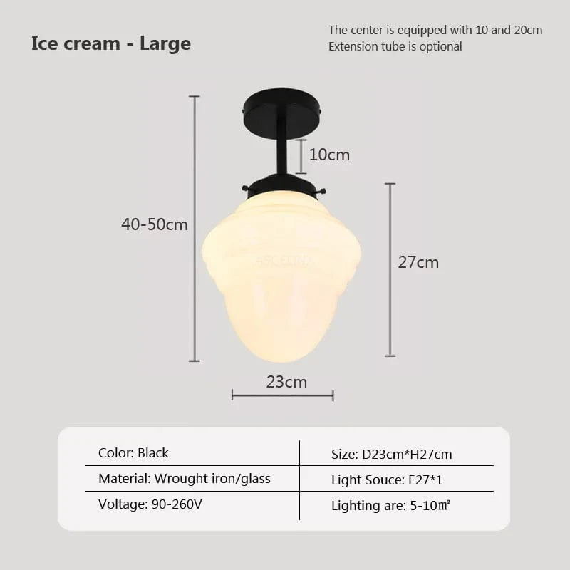 Suspension en verre LED Vintage | Marco Lucetti PL023G026C Noir / Blanc froid