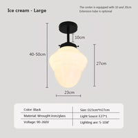 Suspension en verre LED Vintage | Marco Lucetti PL023G026C Noir / Blanc froid
